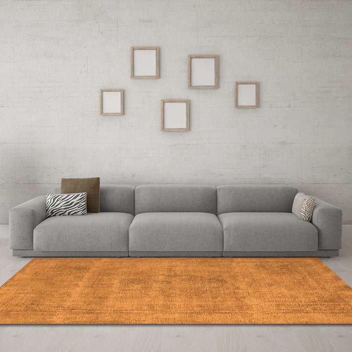 Machine Washable Oriental Orange Industrial Area Rugs in a Living Room, wshurb1731org