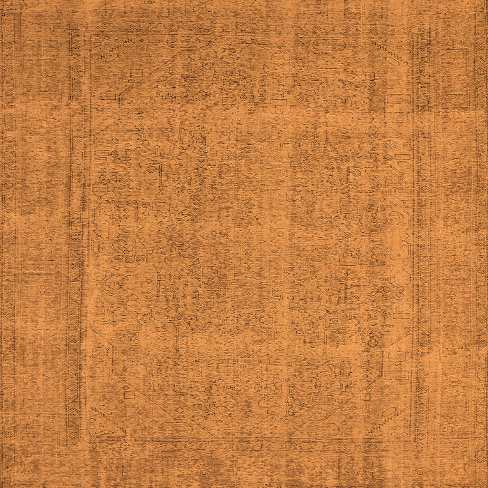 Square Machine Washable Oriental Orange Industrial Area Rugs, wshurb1732org