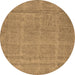 Round Oriental Brown Industrial Rug, urb1732brn