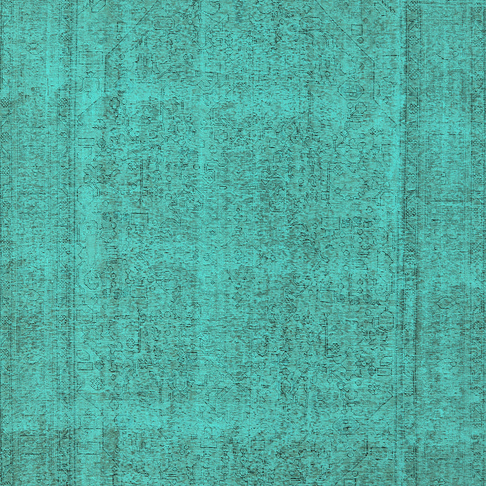 Machine Washable Oriental Turquoise Industrial Area Rugs, wshurb1732turq