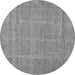 Round Oriental Gray Industrial Rug, urb1732gry