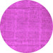 Round Oriental Pink Industrial Rug, urb1732pnk