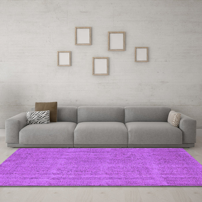 Machine Washable Oriental Purple Industrial Area Rugs in a Living Room, wshurb1732pur