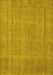 Machine Washable Oriental Yellow Industrial Rug, wshurb1732yw