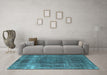 Machine Washable Oriental Light Blue Industrial Rug in a Living Room, wshurb1733lblu