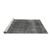 Sideview of Machine Washable Oriental Gray Industrial Rug, wshurb1733gry