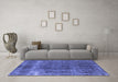 Machine Washable Oriental Blue Industrial Rug in a Living Room, wshurb1733blu