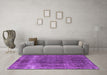 Machine Washable Oriental Purple Industrial Area Rugs in a Living Room, wshurb1733pur