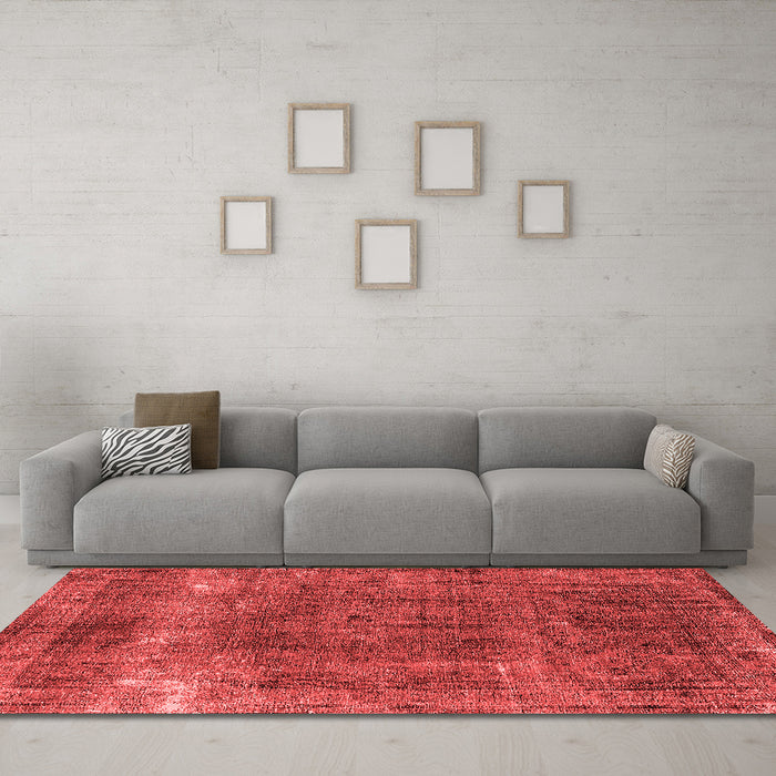 Industrial Red Washable Rugs