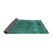 Sideview of Oriental Turquoise Industrial Rug, urb1733turq