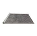 Sideview of Machine Washable Industrial Modern Dark Gray Rug, wshurb1734