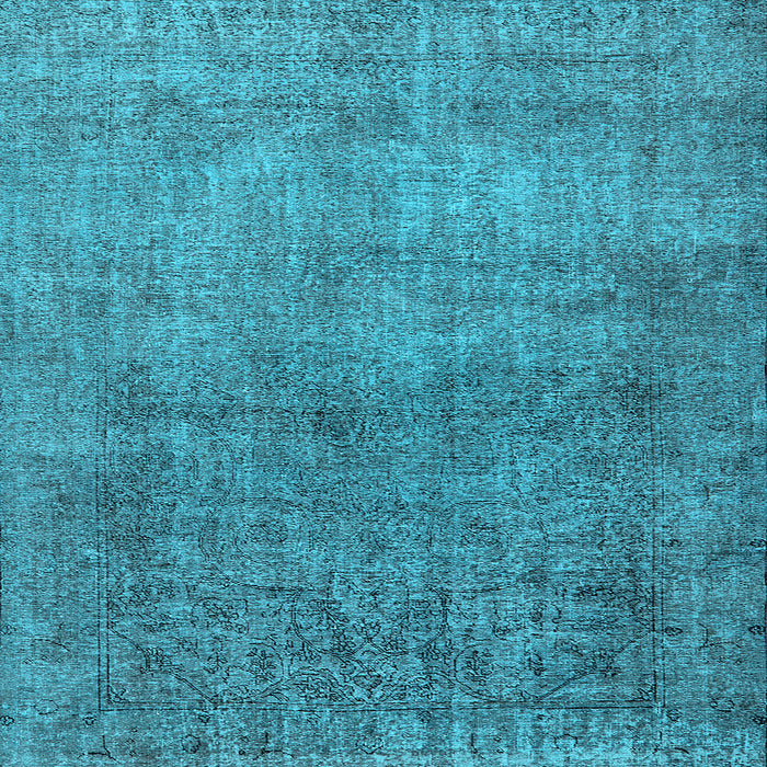 Square Machine Washable Oriental Light Blue Industrial Rug, wshurb1734lblu
