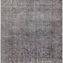 Square Mid-Century Modern Dark Gray Oriental Rug, urb1734