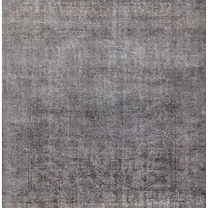 Square Mid-Century Modern Dark Gray Oriental Rug, urb1734