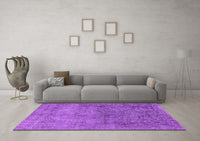 Machine Washable Oriental Purple Industrial Rug, wshurb1734pur