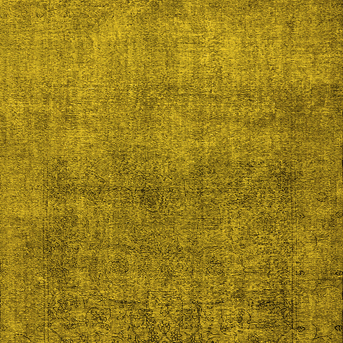 Machine Washable Oriental Yellow Industrial Rug, wshurb1734yw
