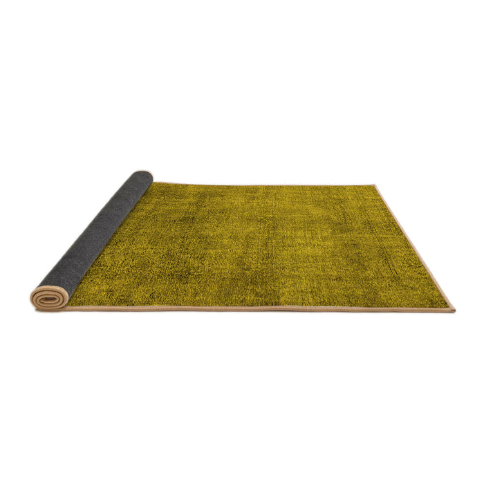 Sideview of Oriental Yellow Industrial Rug, urb1734yw