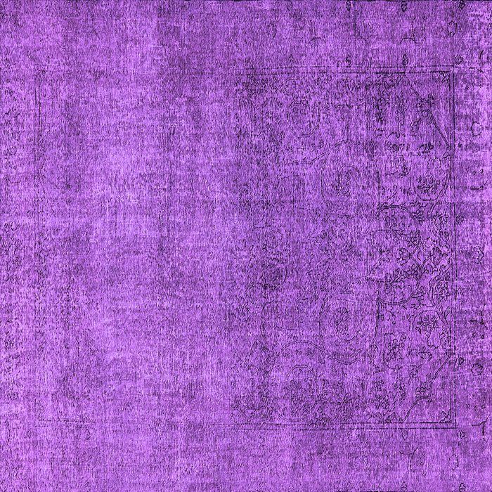 Square Machine Washable Oriental Purple Industrial Area Rugs, wshurb1734pur