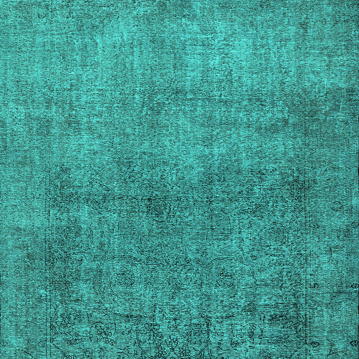 Machine Washable Oriental Turquoise Industrial Area Rugs, wshurb1734turq
