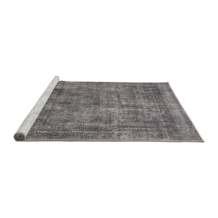 Sideview of Machine Washable Industrial Modern Gray Rug, wshurb1735