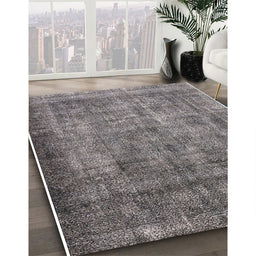 Mid-Century Modern Gray Oriental Rug in Family Room, urb1735