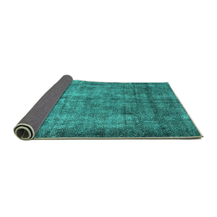 Sideview of Oriental Turquoise Industrial Rug, urb1735turq