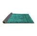 Sideview of Oriental Turquoise Industrial Rug, urb1735turq