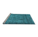 Sideview of Machine Washable Oriental Light Blue Industrial Rug, wshurb1735lblu