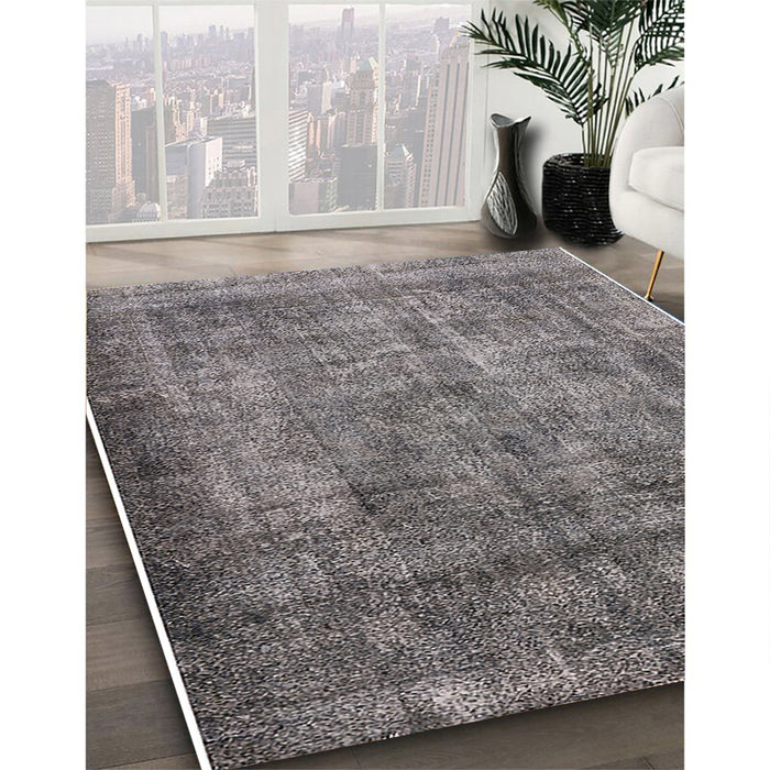 Mid-Century Modern Gray Oriental Rug in Family Room, urb1735