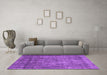 Machine Washable Oriental Purple Industrial Area Rugs in a Living Room, wshurb1735pur