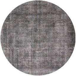 Round Mid-Century Modern Gray Oriental Rug, urb1735