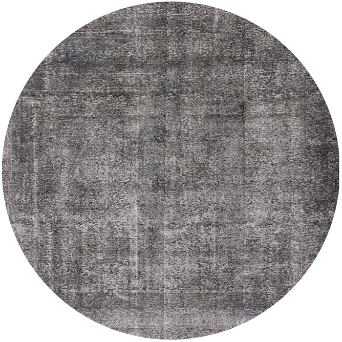 Round Mid-Century Modern Gray Oriental Rug, urb1735