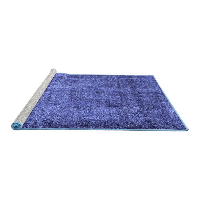 Sideview of Machine Washable Oriental Blue Industrial Rug, wshurb1735blu