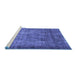 Sideview of Machine Washable Oriental Blue Industrial Rug, wshurb1735blu