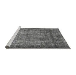 Sideview of Machine Washable Oriental Gray Industrial Rug, wshurb1735gry