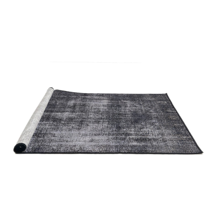 Sideview of Machine Washable Industrial Modern Gray Rug, wshurb1736
