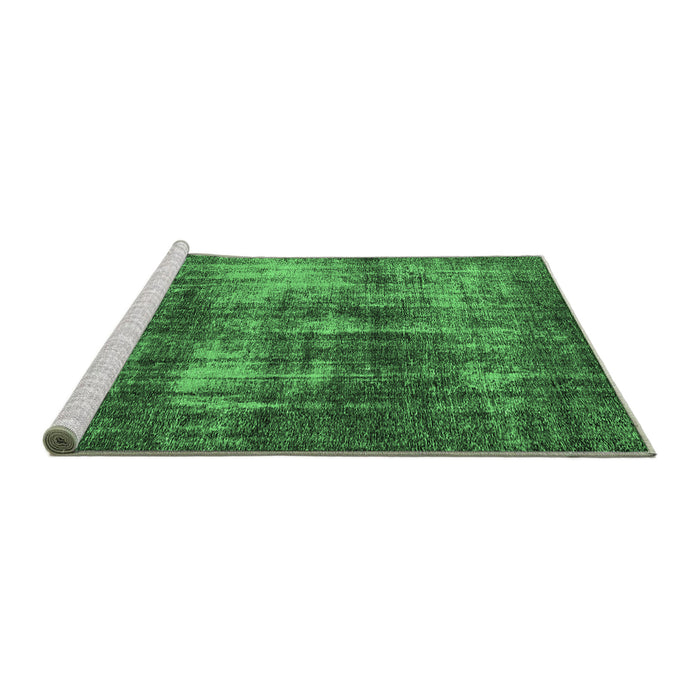 Sideview of Machine Washable Oriental Emerald Green Industrial Area Rugs, wshurb1736emgrn