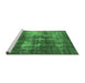 Sideview of Machine Washable Oriental Emerald Green Industrial Area Rugs, wshurb1736emgrn