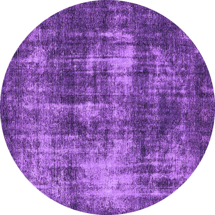 Round Oriental Purple Industrial Rug, urb1736pur