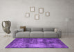 Machine Washable Oriental Purple Industrial Area Rugs in a Living Room, wshurb1736pur