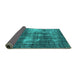 Sideview of Oriental Turquoise Industrial Rug, urb1736turq