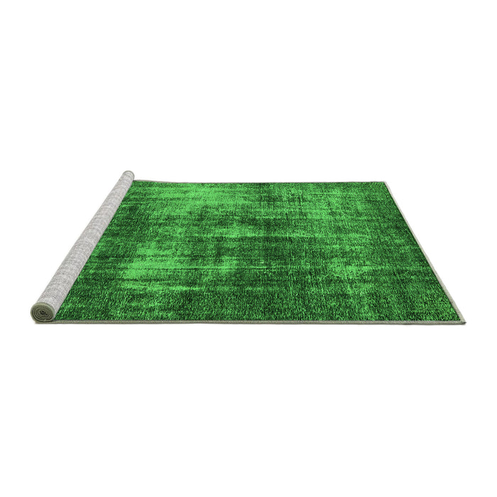 Sideview of Machine Washable Oriental Green Industrial Area Rugs, wshurb1736grn