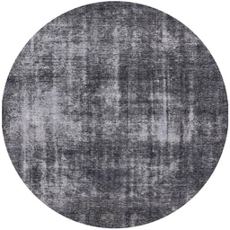 Round Mid-Century Modern Gray Oriental Rug, urb1736