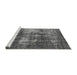 Sideview of Machine Washable Oriental Gray Industrial Rug, wshurb1736gry