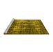 Sideview of Machine Washable Oriental Yellow Industrial Rug, wshurb1736yw