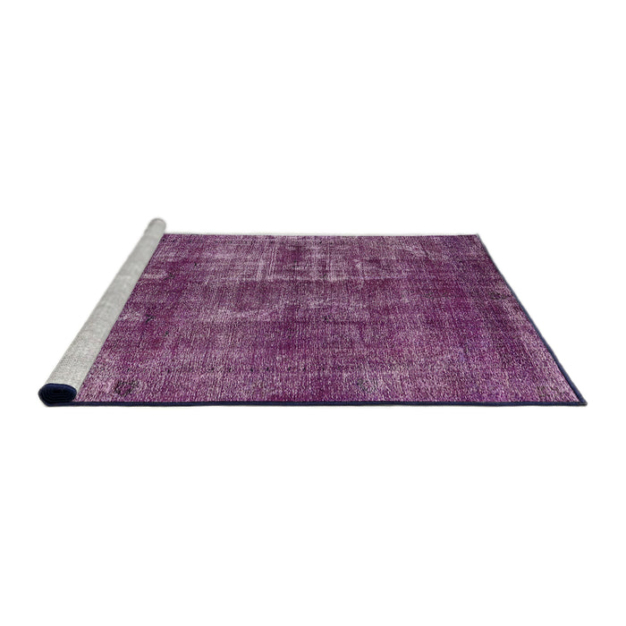 Sideview of Machine Washable Industrial Modern DarkMagenta Purple Rug, wshurb1737