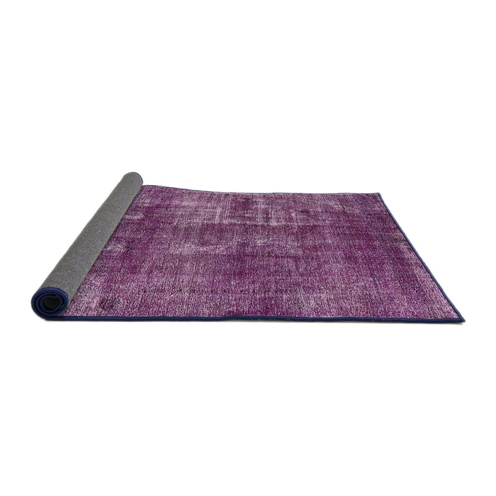 Sideview of Mid-Century Modern DarkMagenta Purple Oriental Rug, urb1737
