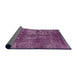 Sideview of Mid-Century Modern DarkMagenta Purple Oriental Rug, urb1737