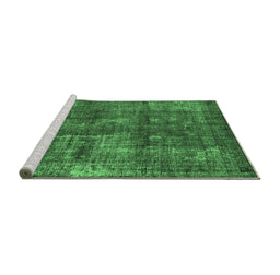 Sideview of Machine Washable Oriental Emerald Green Industrial Area Rugs, wshurb1737emgrn