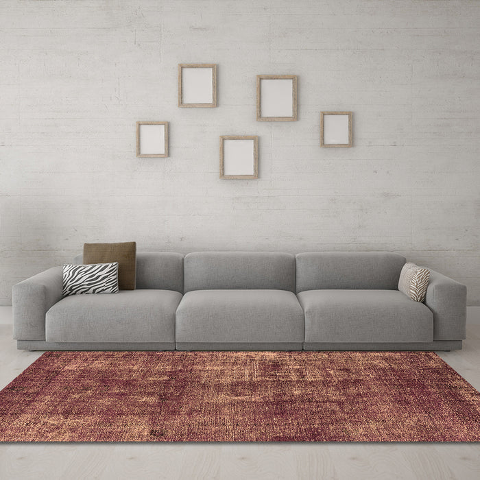 Machine Washable Oriental Brown Industrial Rug in a Living Room,, wshurb1737brn